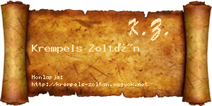Krempels Zoltán névjegykártya